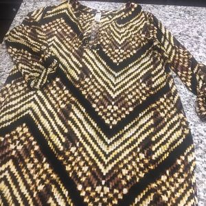 Classic Go To Leopard Dress with Chain V neck